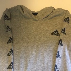 Adidas lightweight hoodie. Gray and black. Excellent condition